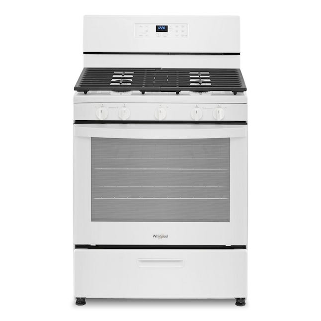 Whirlpool 5.1 Cu. Ft. Freestanding Gas Range with Edge to Edge Cooktop WFG505M0MW