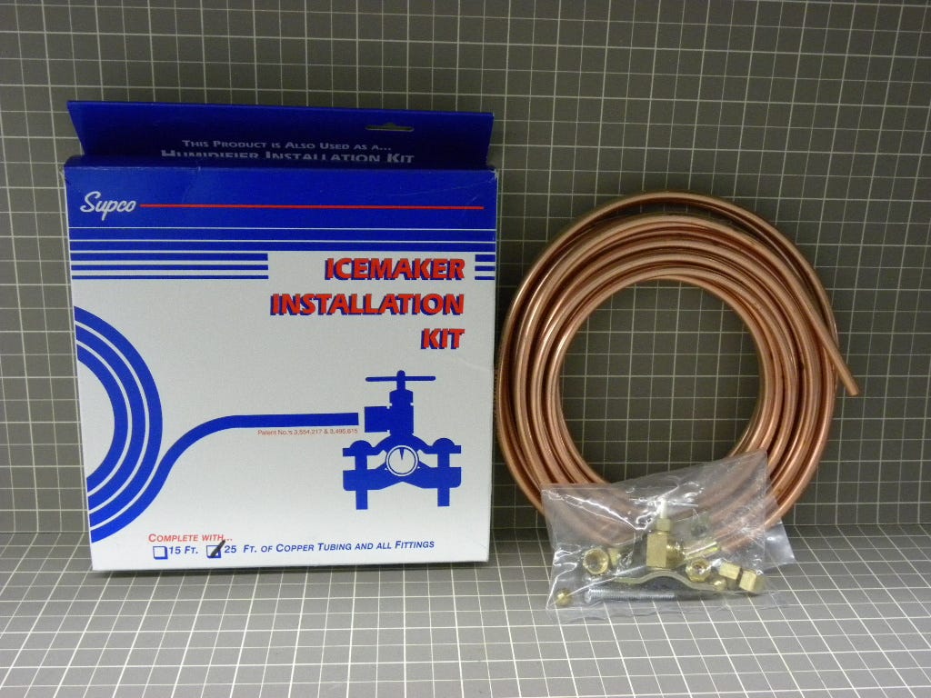 Supco Refrigerator Ice Maker Kit 25ft Copper-self Tapping C25
