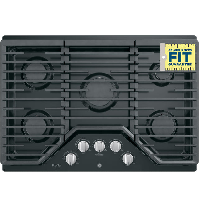 GE Profile 30" Built-In Gas Cooktop with 5 Burners and an Optional Extra-Large Cast Iron Griddle PGP7030DLBB-Black