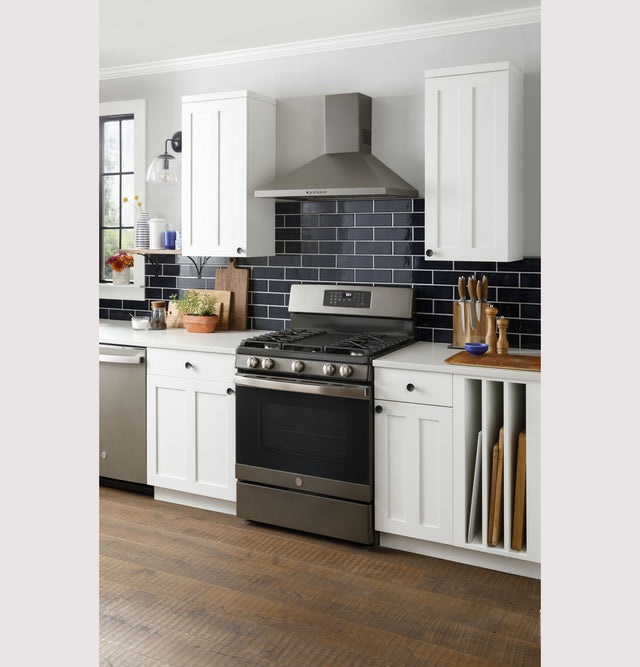 GE® 30" Free-Standing Gas Convection Range with No Preheat Air Fry JGB735SP1SS (S&D)