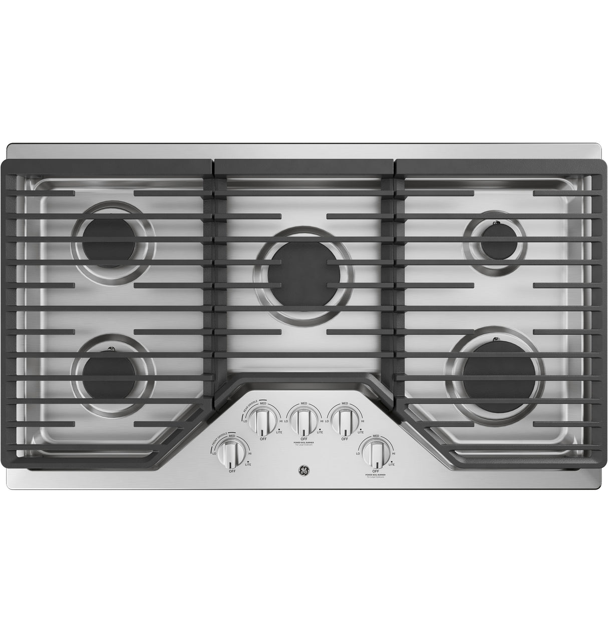 GE 36" Built-In Gas Cooktop with 5 Burners and Dishwasher Safe Grates JGP5036SLSS