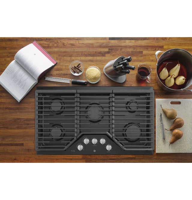 GE Profile 36" Built-In Gas Cooktop with Five Burners PGP7036DLBB-Black