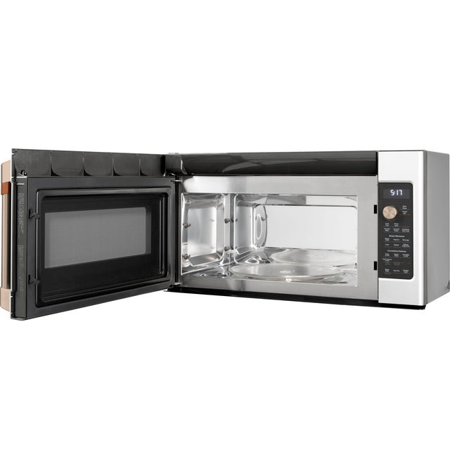 Cafe Appliance Package - 4 Piece Appliance Package with Gas Range - Matte White w/ Brushed Bronze Hardware