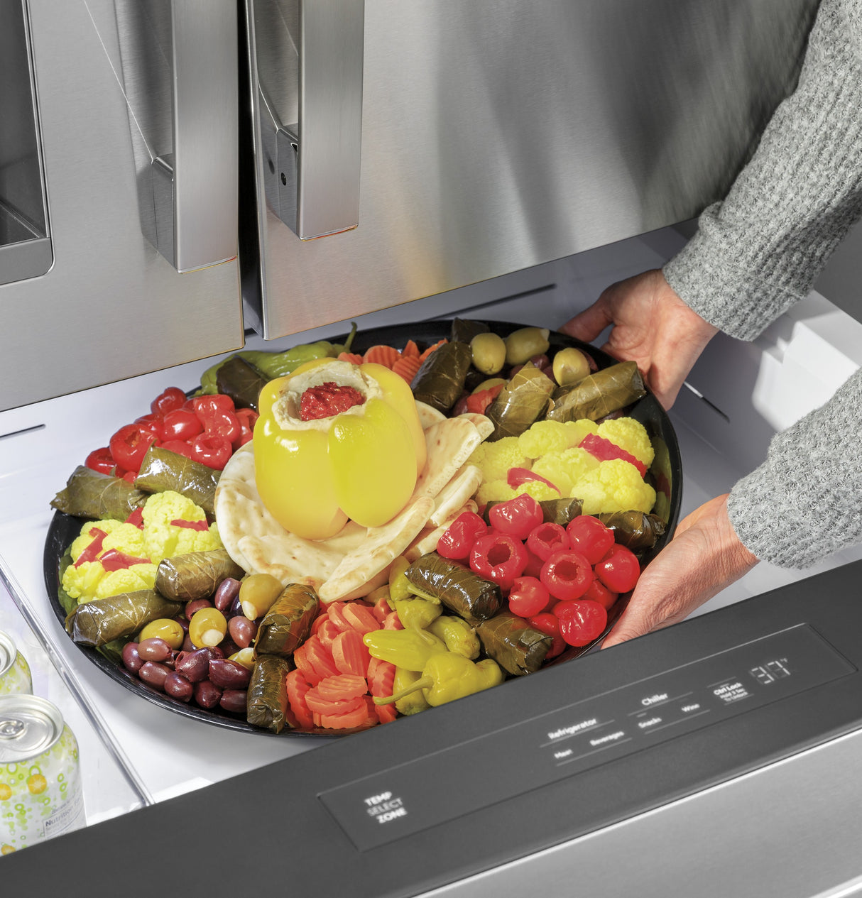 GE Profile™ 22.4 Cu. Ft. Smart Counter-Depth Fingerprint Resistant 4-Door French-Door Refrigerator with Door In Door PXD22BYPFS