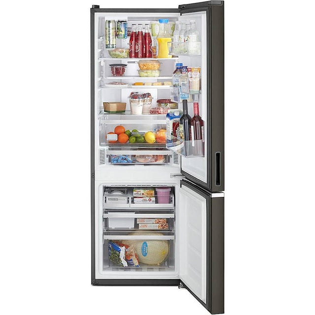 Whirlpool 24-inch Wide Bottom-Freezer Refrigerator - 12.9 cu. ft. WRB543CMJV-Black Stainless