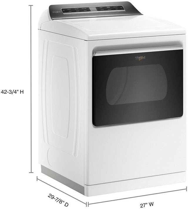 Whirlpool 7.4 cu. ft. Top Load Electric Dryer with Advanced Moisture Sensing WED8127LW-White