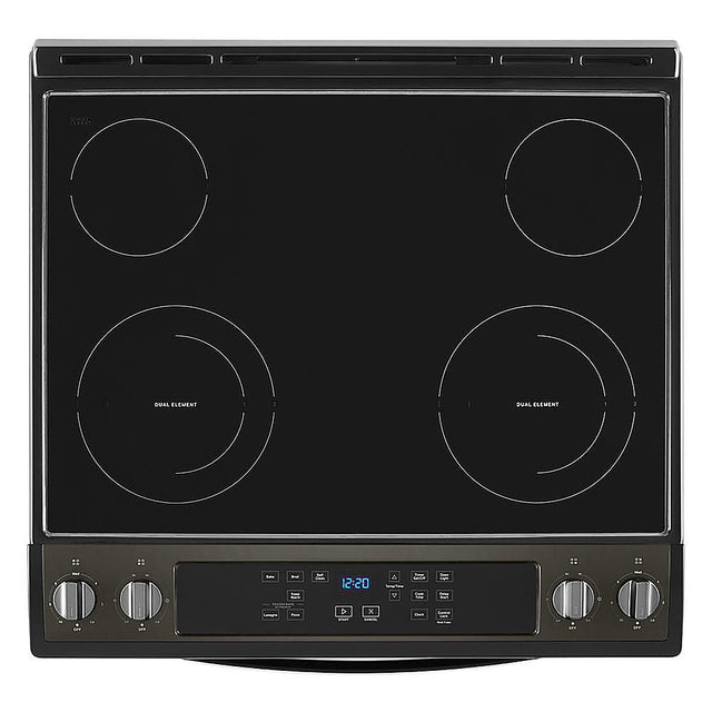 4.8 Cu. Ft. Whirlpool Electric Range with Frozen Bake Technology WEE515S0LV-Black Stainless