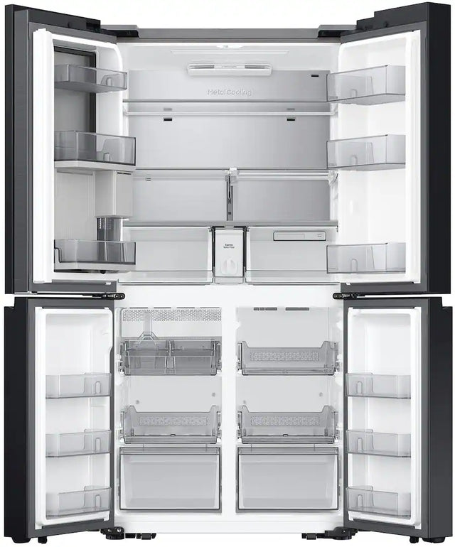 Samsung - Bespoke 29 Cu. Ft. 4-Door Flex French Door Refrigerator with Beverage Center - Stainless Steel RF29DB9600QLAA