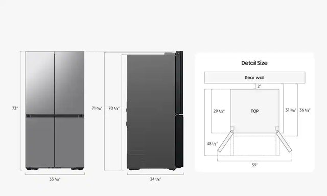 Samsung - Bespoke 29 Cu. Ft. 4-Door Flex French Door Refrigerator with Beverage Center - Stainless Steel RF29DB9600QLAA