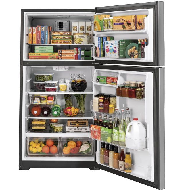 GE® ENERGY STAR® 21.9 Cu. Ft. Top-Freezer Refrigerator GTE22JSNRSS