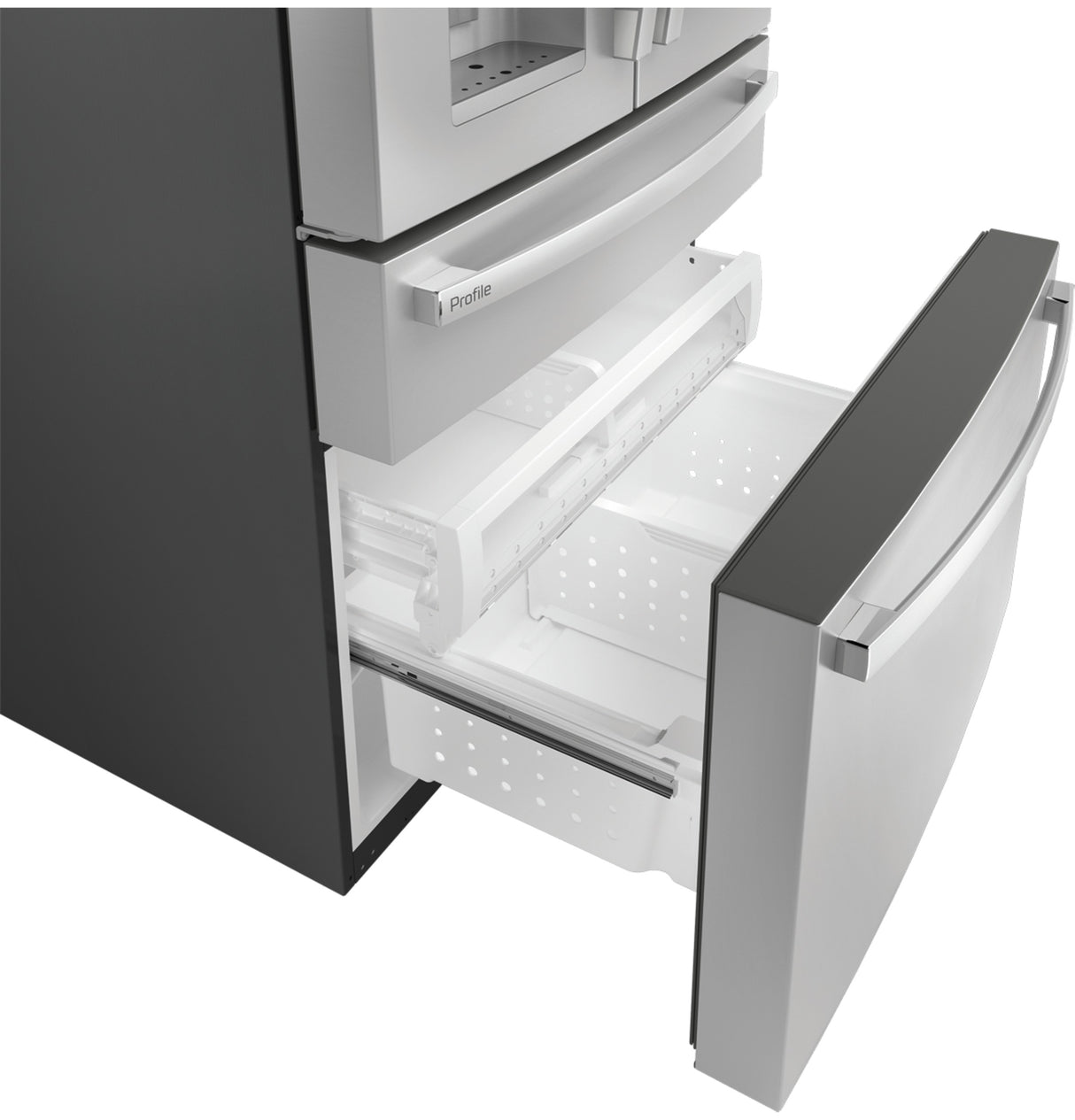 GE Profile™ 22.4 Cu. Ft. Smart Counter-Depth Fingerprint Resistant 4-Door French-Door Refrigerator with Door In Door PXD22BYPFS