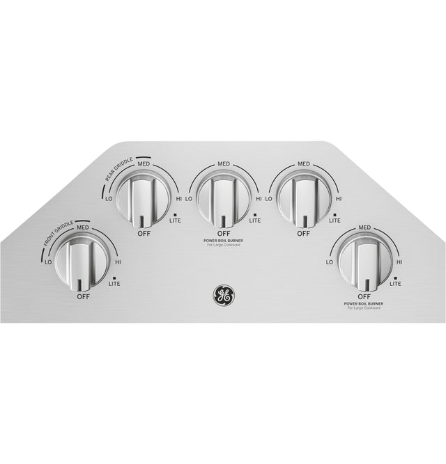 GE 30" Built-In Gas Cooktop with 5 Burners and Dishwasher Safe Grates JGP5030SLSS-Stainless Steel