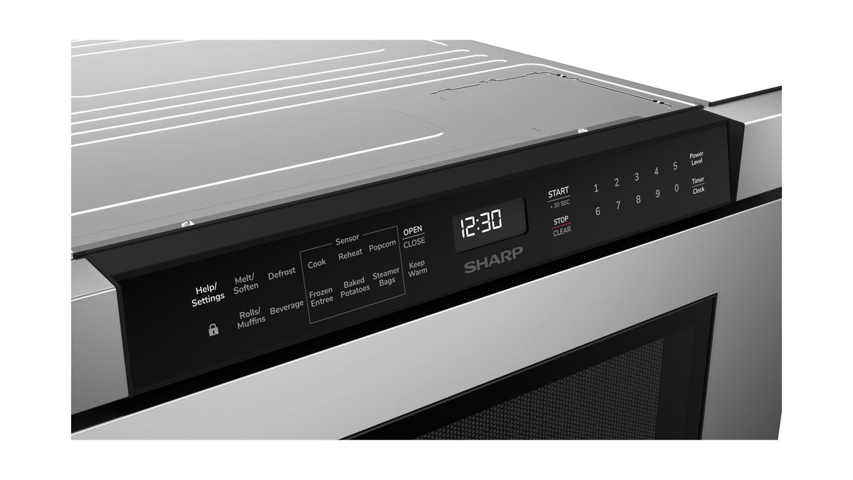 Sharp 24 in. 1.2 cu. ft. Built-In Stainless Steel Microwave Drawer Oven SMD2440JS