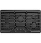 GE 36" Built-In Gas Cooktop with 5 Burners and Dishwasher Safe Grates JGP5036DLBB-Black