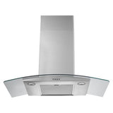 Whirlpool 36" Curved Glass Wall Mount Range Hood WVW51UC6LS