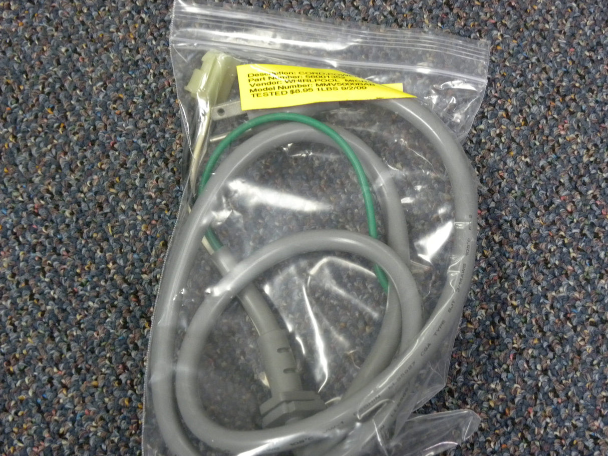 Whirlpool Microwave Power Cord 56001352