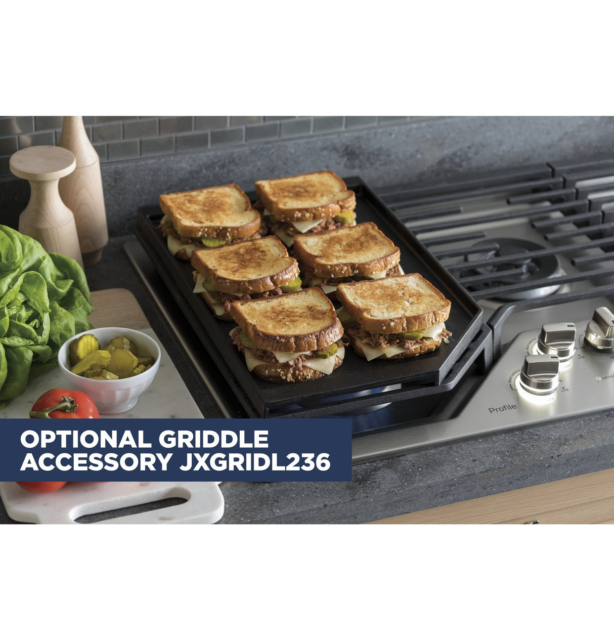 GE Profile 36" Built-In Gas Cooktop with Five Burners PGP7036SLSS
