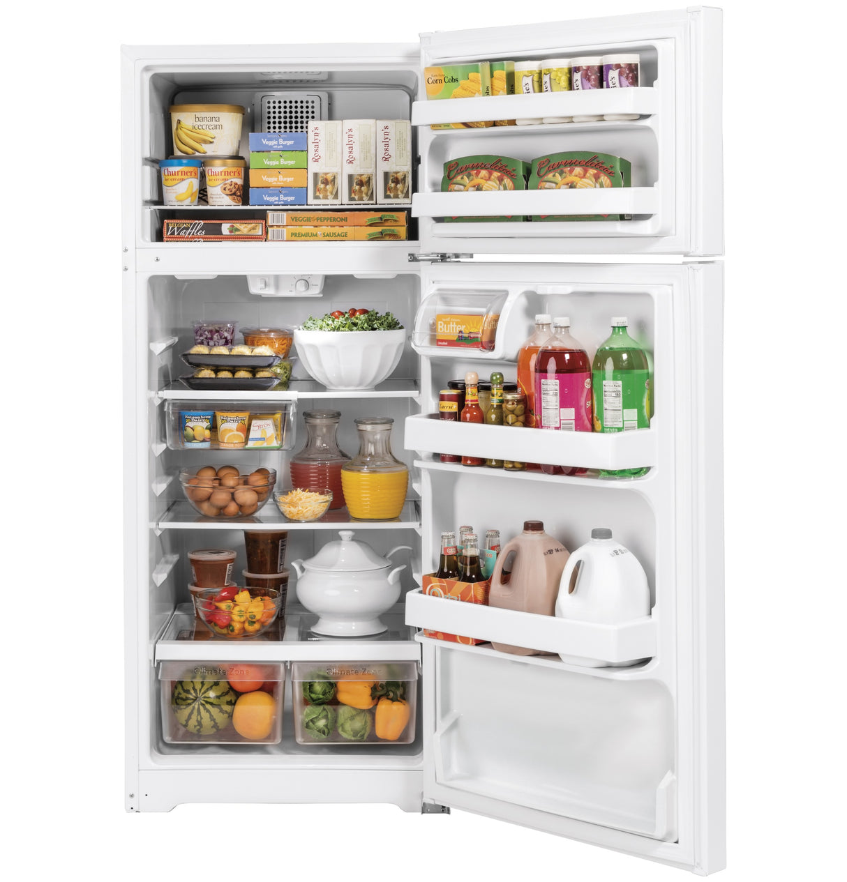 GE ENERGY STAR 16.6 Cu. Ft. Top-Freezer Refrigerator GTE17GTNRWW