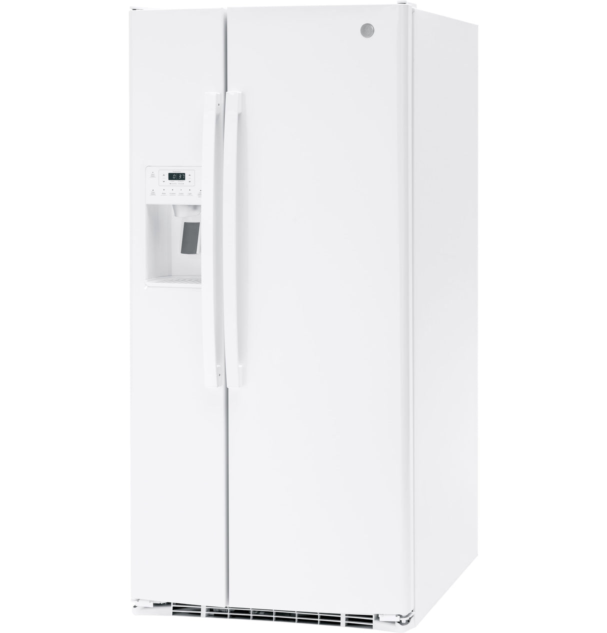 GE® ENERGY STAR® 27.9 Cu. Ft. Side-By-Side Refrigerator with Extra Tall Dispenser and In-Door Icemaker GSS23GGPWW