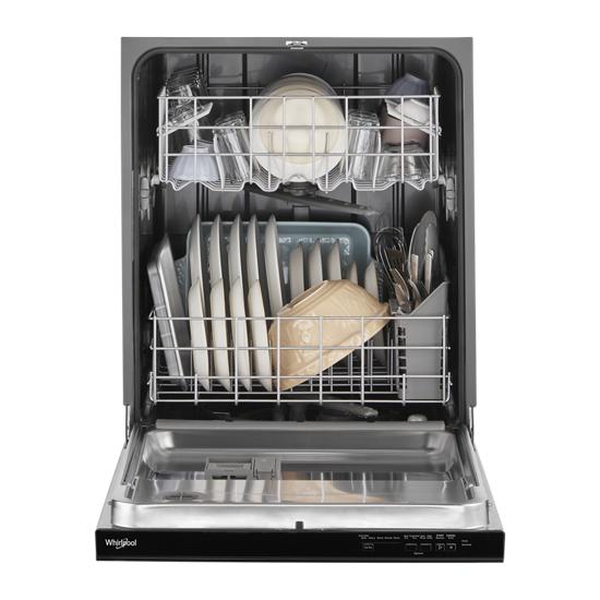 Whirlpool 55 dBA Quiet Dishwasher with Boost Cycle and Pocket Handle WDP540HAMB -Black