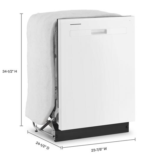 Whirlpool 55 dBA Quiet Dishwasher with Boost Cycle and Pocket Handle WDP540HAMW-White