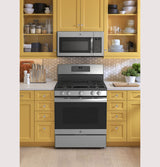 GE® 30" Free-Standing Gas Convection Range with No Preheat Air Fry JGB735SP1SS (S&D)