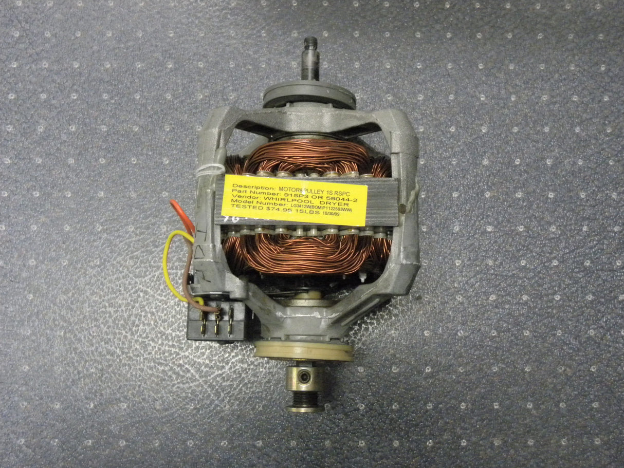 Whirlpool Dryer Motor and Pulley 1S RSPC 915P3, 58044-2