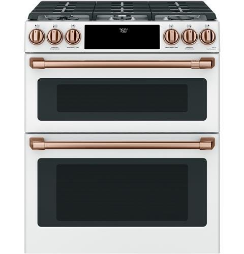 Cafe 30" Slide-In Front Control Gas Double Oven with Convection Range (DISPLAY) CGS750P4MW2