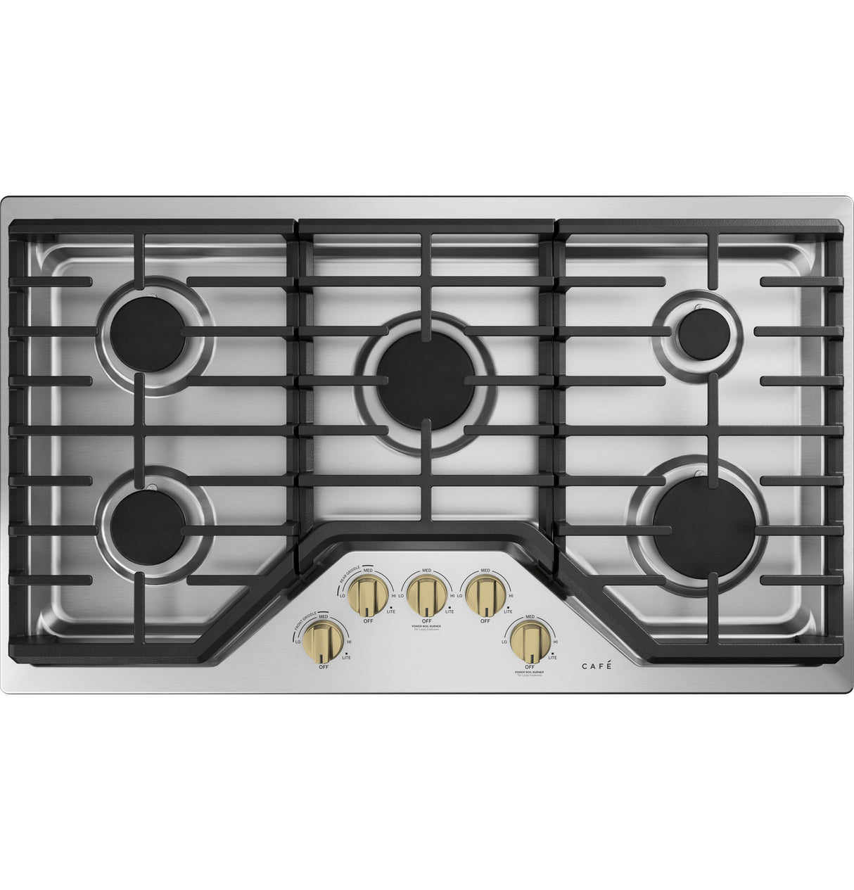 CAFÉ™ 5 Gas Cooktop Knobs - Brushed Brass CXCG1K0PMCG