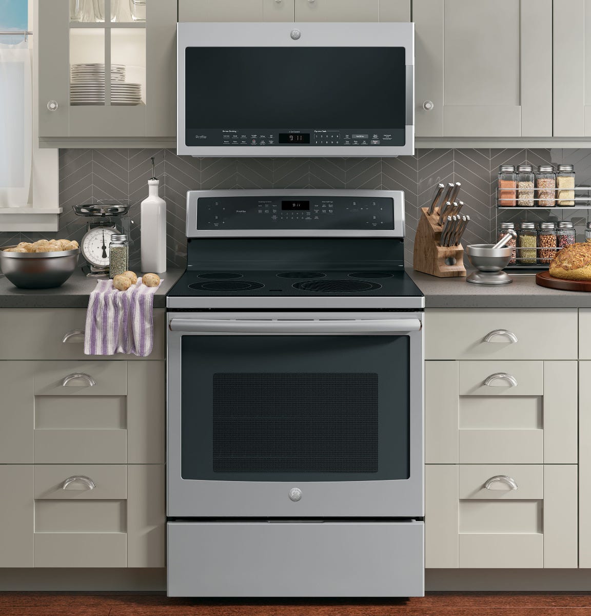 GE Profile Series 2.1 Cu. Ft. Over-the-Range Sensor Microwave Oven PVM9005SJSS