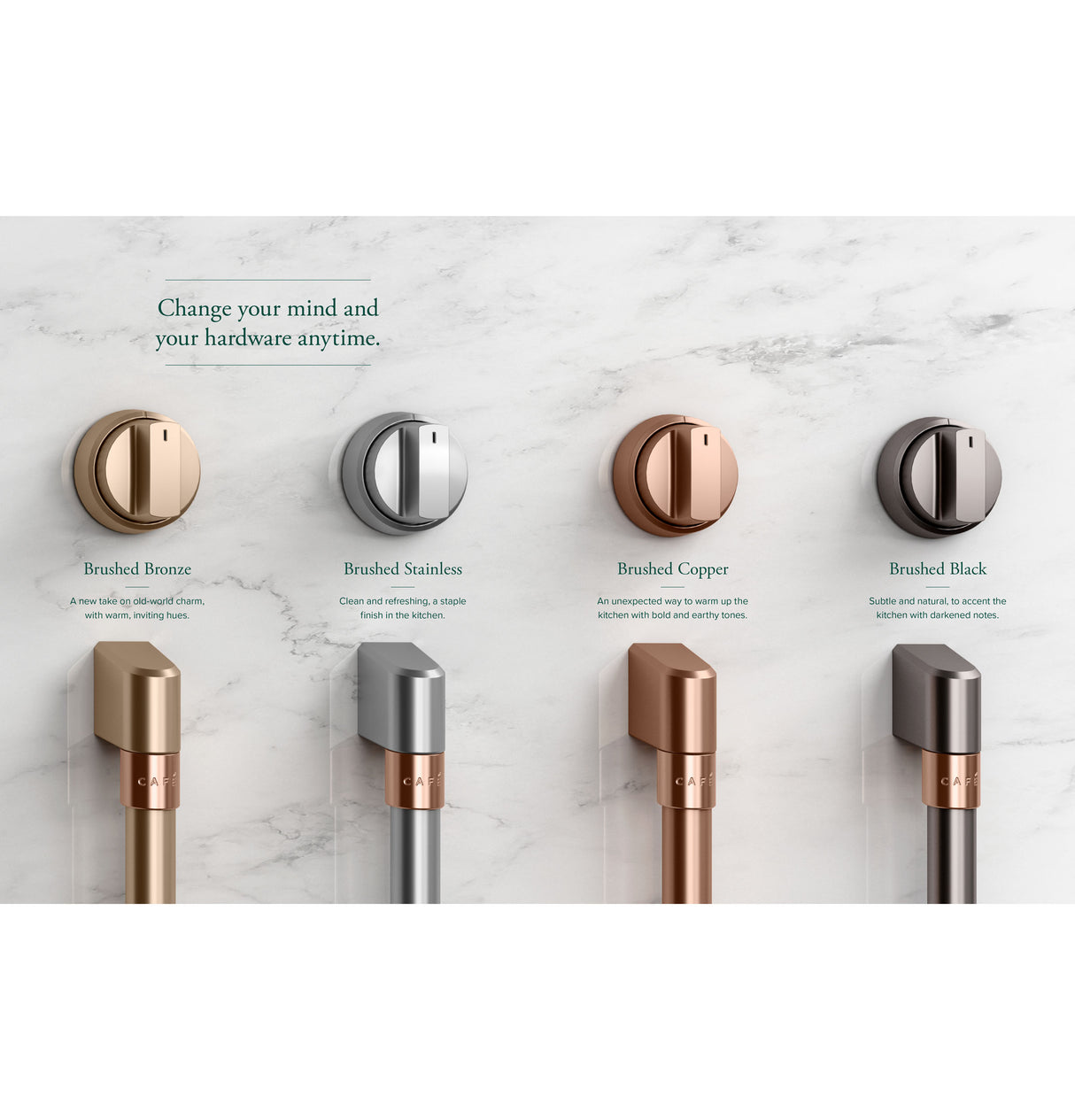CAFÉ™ 48” Brushed Black Handle & Knob Set for Pro Range and Rangetop CXPR8HKPTBT