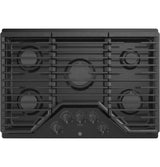 GE 30" Built-In Gas Cooktop with 5 Burners and Dishwasher Safe Grates JGP5030DLBB-Black