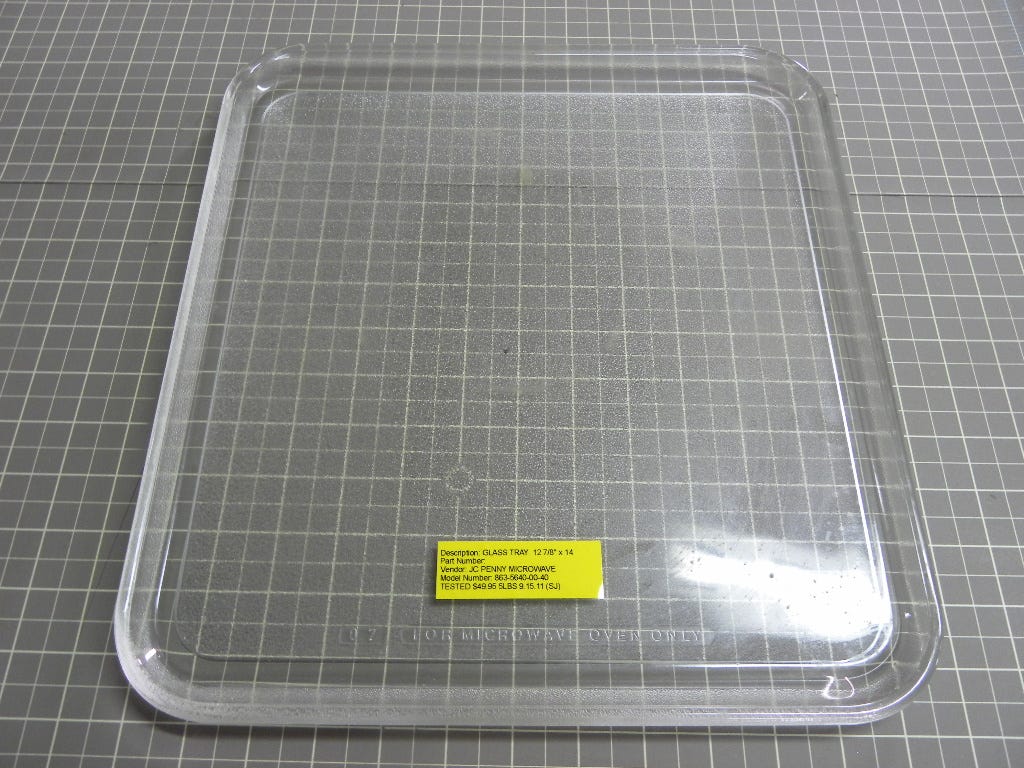 JC Penny Microwave Glass Tray (12 7/8" x 14) 863-5640-00-40