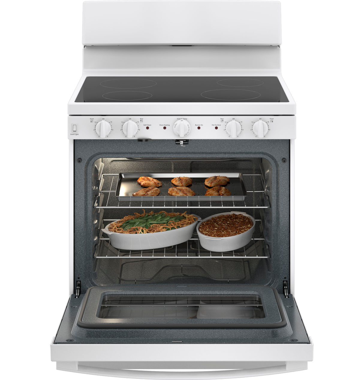 GE® ENERGY STAR® 30” Free-Standing Electric Radiant Smooth Cooktop Range JB480DYWW
