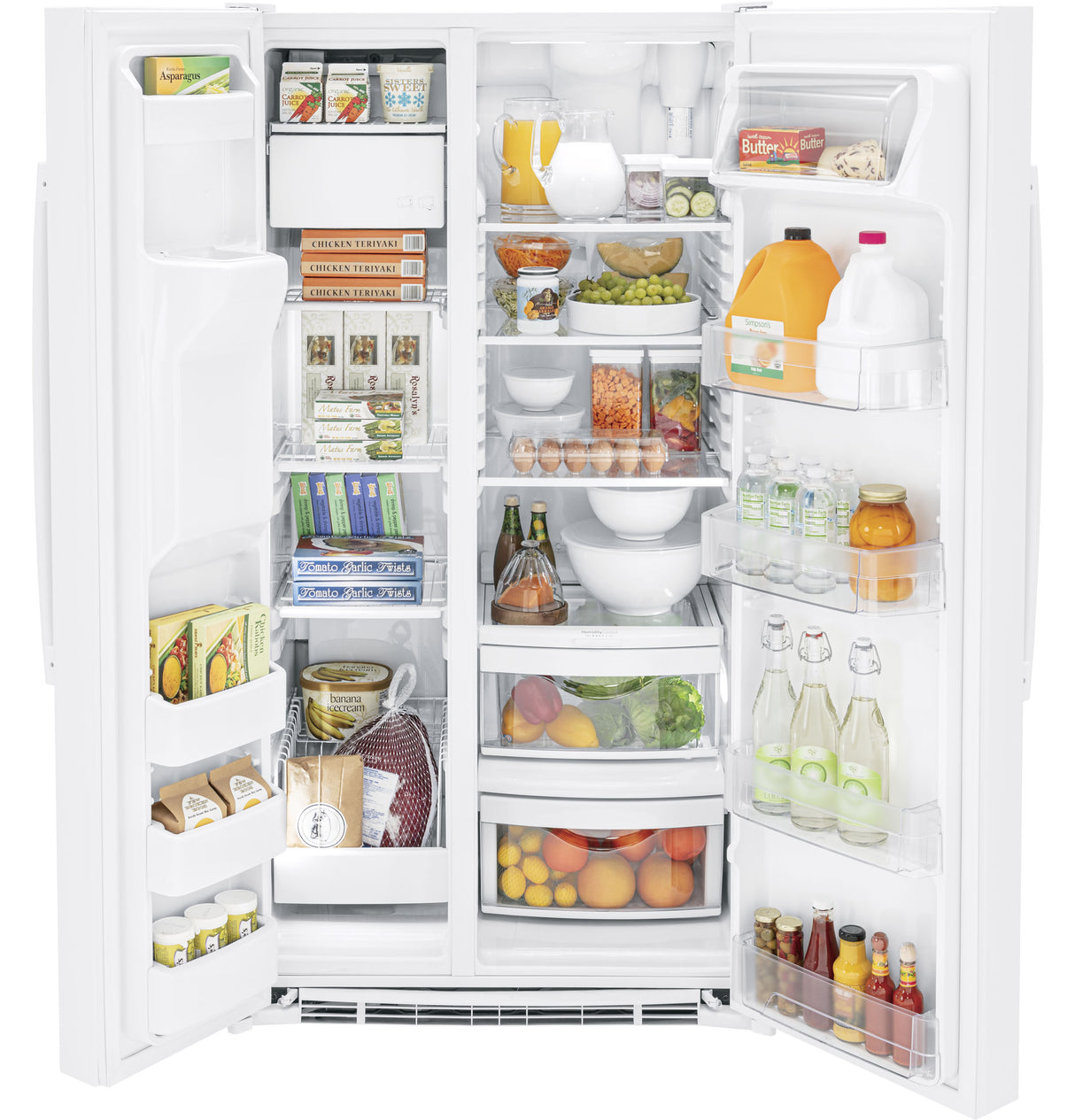 GE ENERGY STAR 25.4 Cu. Ft. Side-By-Side Refrigerator GSE25GGPWW
