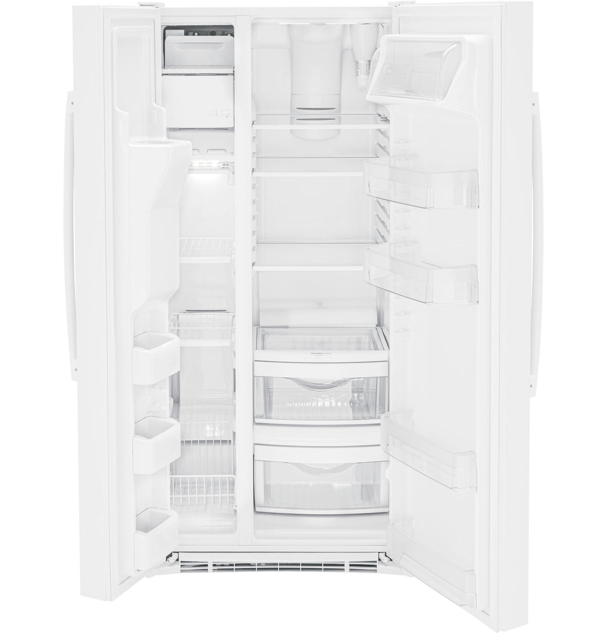 GE® ENERGY STAR® 27.9 Cu. Ft. Side-By-Side Refrigerator with Extra Tall Dispenser and In-Door Icemaker GSS23GGPWW