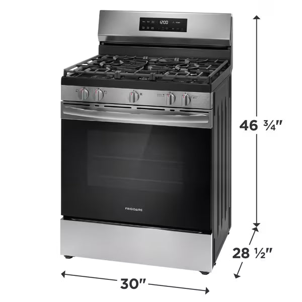 Frigidaire 30" Gas Range with Steam Clean FCRG3062ASB