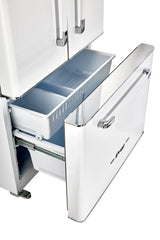 Classic Retro 36-inch 21.4 cu. ft. Frost Free French Door Counter Depth Refrigerator with Built-In Ice Maker in Ocean Marshmallow White, ENERGY STAR® UGP-595L W AC