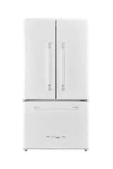 Classic Retro 36-inch 21.4 cu. ft. Frost Free French Door Counter Depth Refrigerator with Built-In Ice Maker in Ocean Marshmallow White, ENERGY STAR® UGP-595L W AC