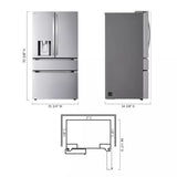 LG 29 cu. ft. Smart Standard-Depth MAX™ 4-Door French Door Refrigerator with Full-Convert Drawer™ LF29H8330S