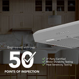 Mantra 30-Inch 490 MAX Blower CFM 1.1 Sones Stainless Steel Range Hood MTR3304SS
