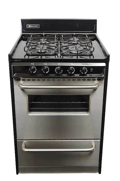 Brown 24" Stainless Gas Ranges - Sealed Burner TTM610-2BIPSV