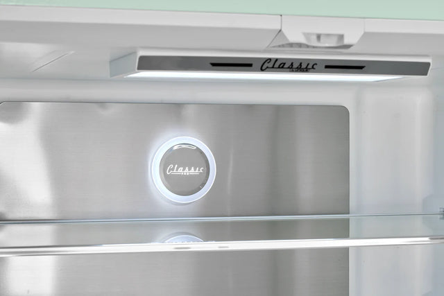 Classic Retro 36-inch 21.4 cu. ft. Frost Free French Door Counter Depth Refrigerator with Built-In Ice Maker in Summer Mint Green, ENERGY STAR® UGP-595L LG AC