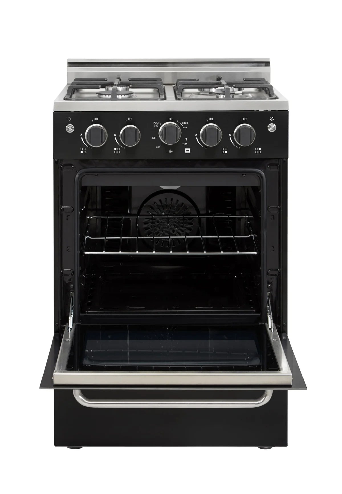 Unique Prestige 24' Black Convection Gas Range, Electronic ignition UGP-24V PC1 B
