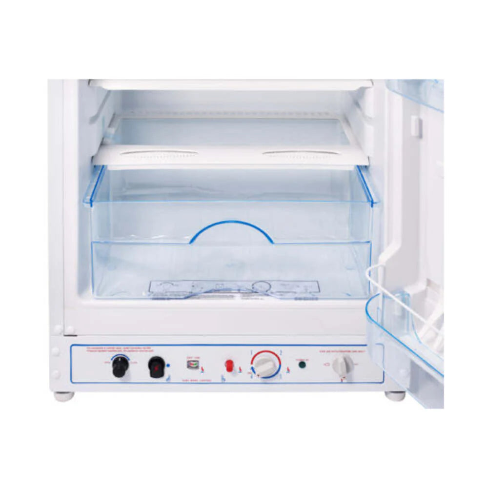 Unique Appliances UGP8CSMW 24 inch Off-Grid Propane Top Freezer Refrigerator with 8 cu. ft. Capacity, Battery Ignition, Adjustable Glass Shelves and Reversible Doors (White)