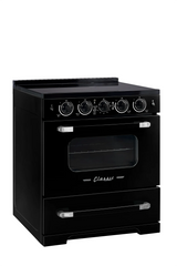 Unique 30' Classic Retro Induction Range Midnight Black UNQ-30CR IC B