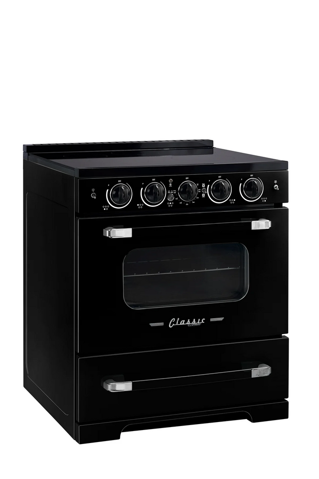 Unique 30' Classic Retro Induction Range Midnight Black UNQ-30CR IC B