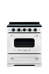 Unique 30' Classic Retro Induction Range Marshmallow White UNQ-30CR IC W