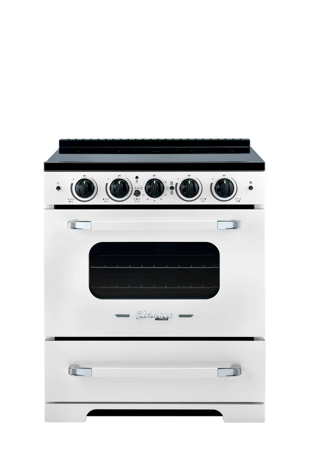Unique 30' Classic Retro Induction Range Marshmallow White UNQ-30CR IC W
