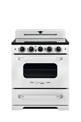 Unique 30' Classic Retro Induction Range Marshmallow White UNQ-30CR IC W